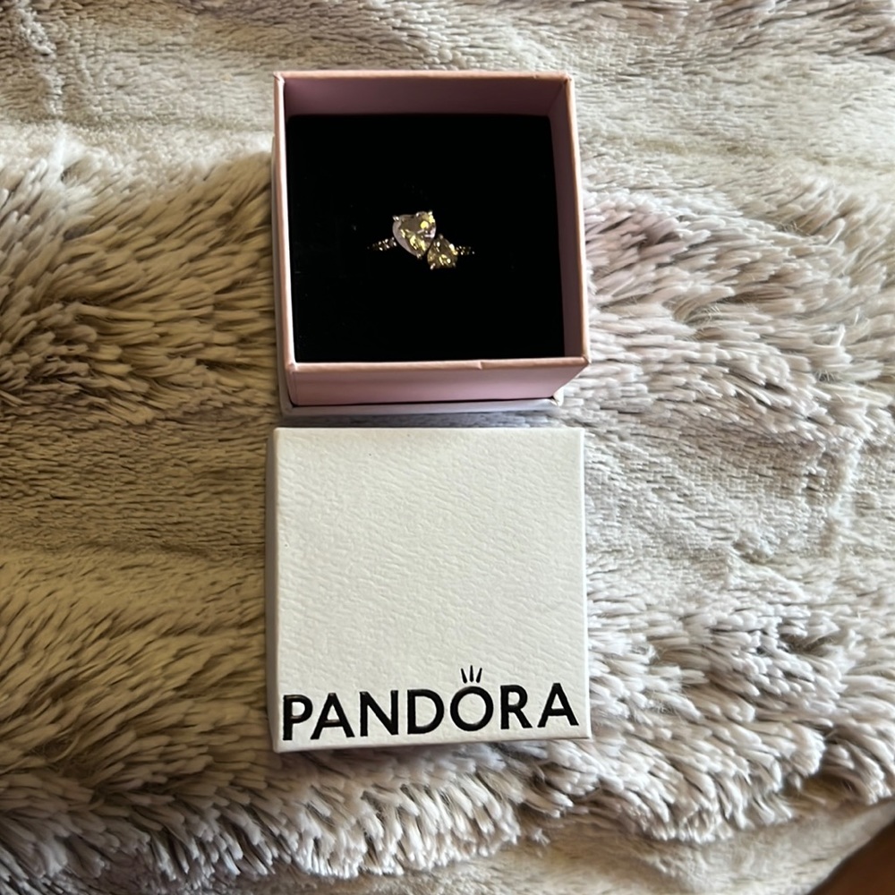 Double Heart Sparkling Ring